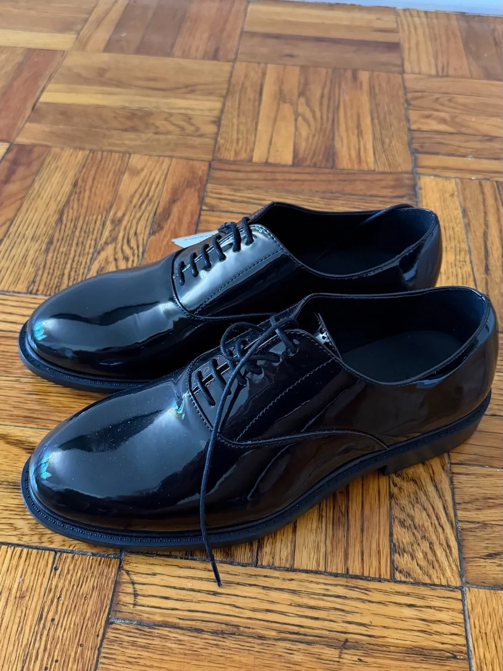 Zara Black Patent Leather Oxford Shoes